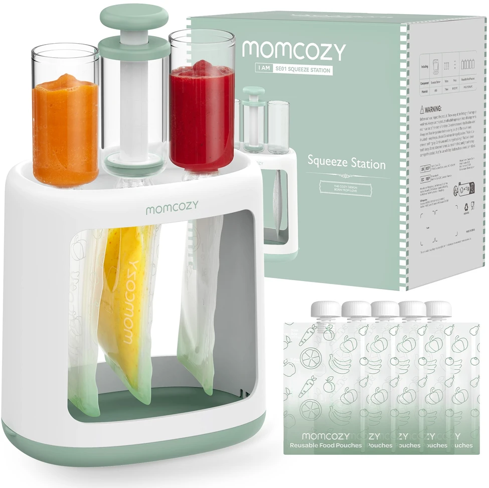 MOMCOZY KŪDIKIŲ MAISTO MAIŠELIŲ UŽPILDYMO TYRELĖMIS ĮRENGINYS