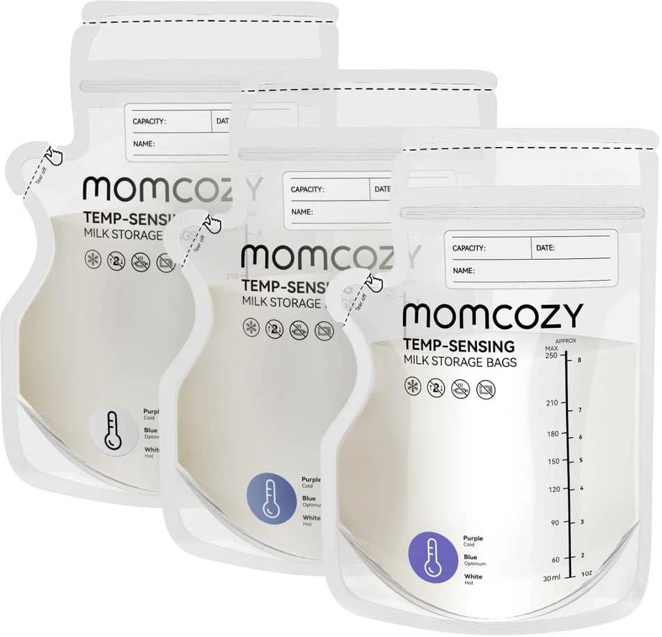 MOMCOZY PIENO LAIKYMO MAIŠELIAI SU SNAPELIU, 60 VNT.