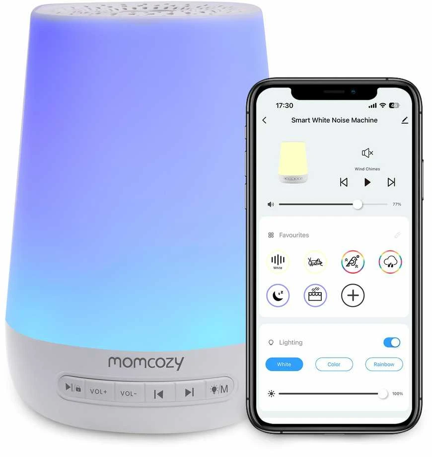 Momcozy baltojo triukšmo aparatas - šviestuvas