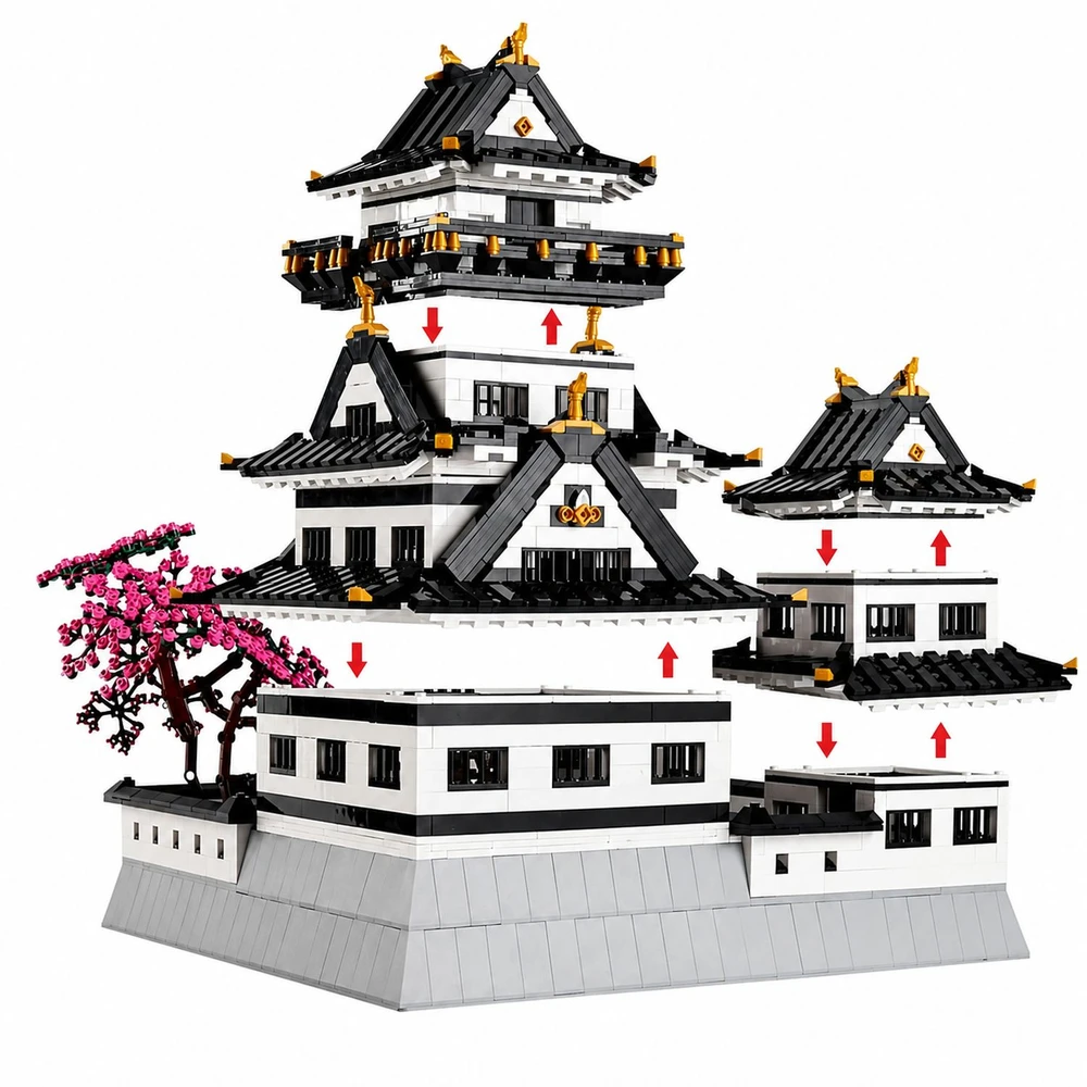 Alcasa Mould King Himeji-Jo pilis, karalius, 22006 | Konstrukcijos rinkinys | 3086 elementai