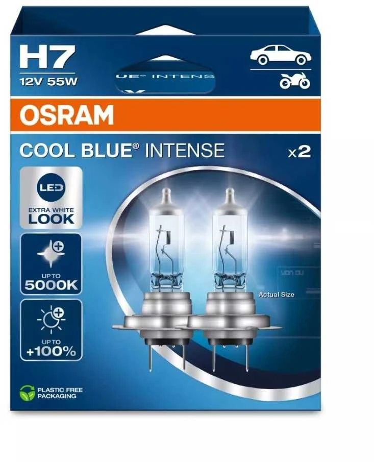 Mėlyna OSRAM COOL Mėlynas INTENSE H7 NEXT GEN 5000K 55W 12V PX26D 2vnt