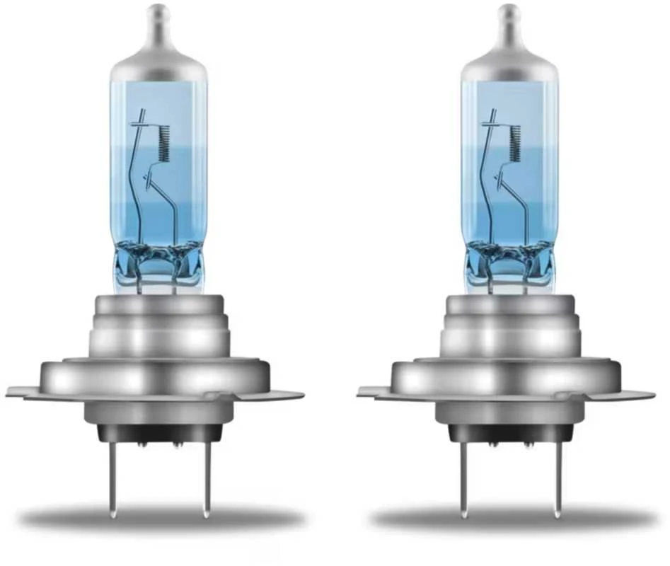 Dvi melsvos H7 5000K automobilinės lemputės