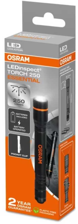 Žibintuvėlis OSRAM LEDinspect TORCH 250 ESSENTIAL 250/60 lm, 2,4W, 3V, 6500K, AAA