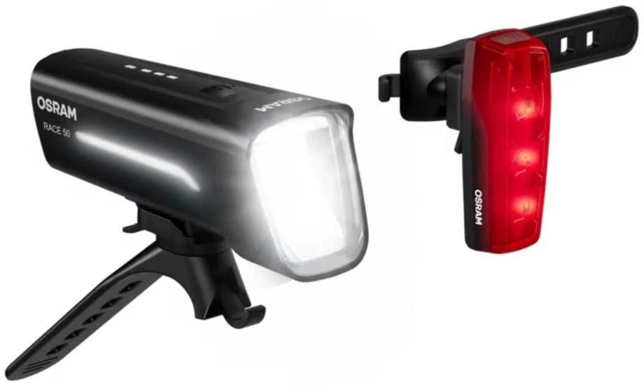 Dviračių žibintų rinkinys Osram LED, plastikas, juoda