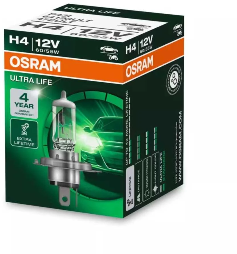 Osram Ultra Life – H4 automobilių lemputės