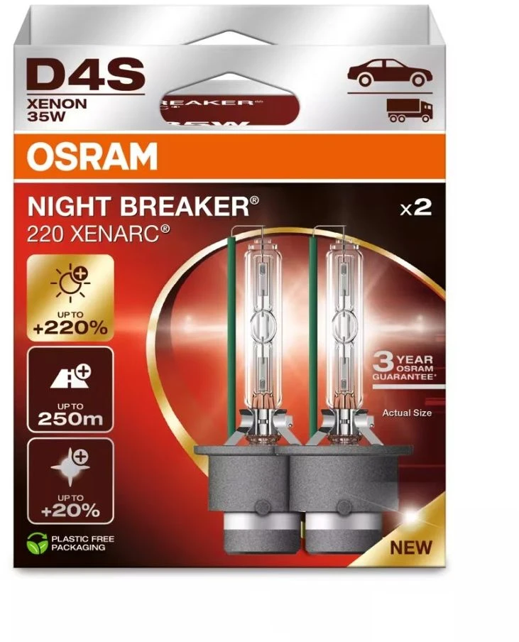 Osram Lemputė (2 vnt. rinkinys) D4S 42V 35W P32D-5 XENARC NIGHT BREAKER 220, balta 4500K
