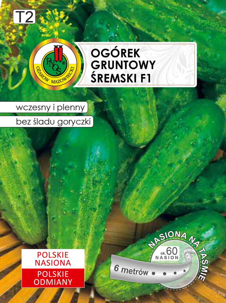 Pnos Sremski F1 Ground Cucumber Seeds on Tape, 6m Roll