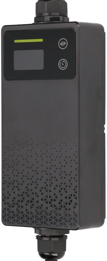 Nešiojamas elektromobilių įkroviklis Extralink BS-PCD030, 16A, 3.6kW, Schuko, 1 fazė, 5.5m, LCD ekranas, IP67