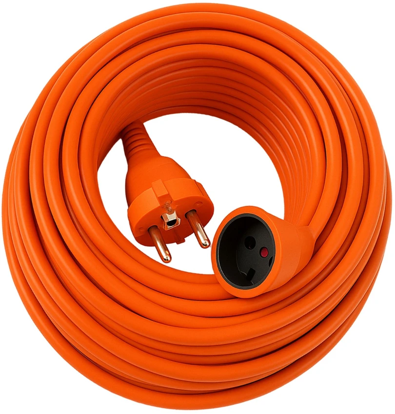 „Extralink PowerLink“ | Maitinimo ilgintuvas | 50 m, oranžinis, neįžemintas, 2 x 1,5 mm²