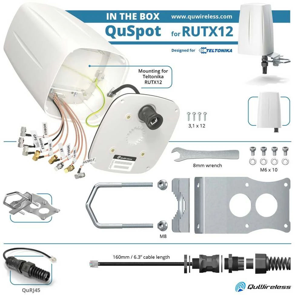 Antena QuWireless QuSpot, skirta RUTX12 2x antenoms