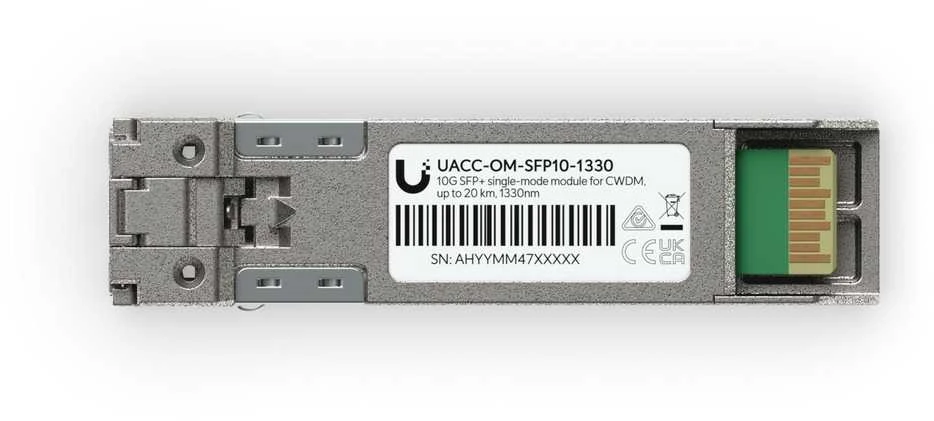 Šakotuvas Ubiquiti UACC-OM-SFP10-1330 tinklo siųstuvo-imtuvo modulis šviesolaidinis 11300 Mbit/s SFP+ 1310 nm