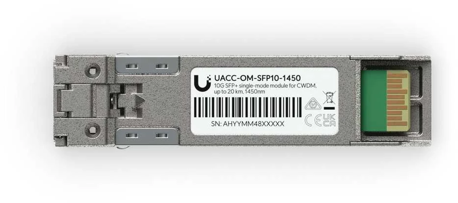 Šakotuvas SFP modulis „Ubiquiti“ „Ubiquiti UACC-OM-SFP10-1450“ tinklo kartotuvo modulis Šviesolaidinis 11300 Mbit/s SFP+ 1450 nm