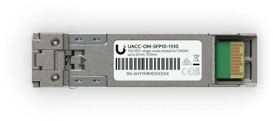 Šakotuvas SFP modulis „Ubiquiti“ „Ubiquiti UACC-OM-SFP10-1510“ tinklo kartotuvo modulis Šviesolaidinis 11300 Mbit/s SFP+ 1510 nm