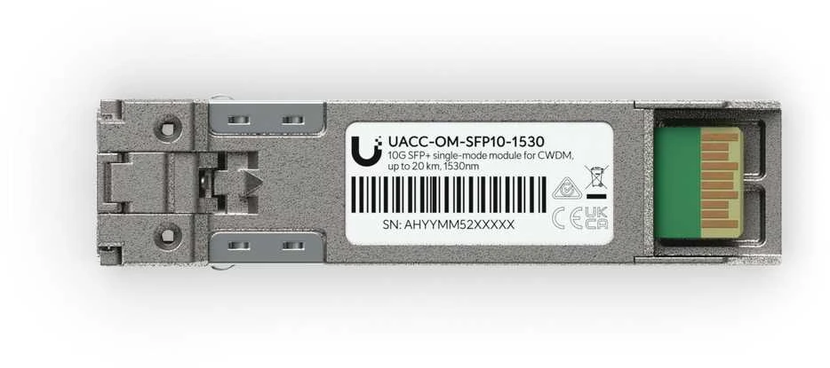 Šakotuvas SFP modulis „Ubiquiti“ „Ubiquiti UACC-OM-SFP10-1530“ tinklo kartotuvo modulis Šviesolaidinis 11300 Mbit/s SFP+ 1530 nm