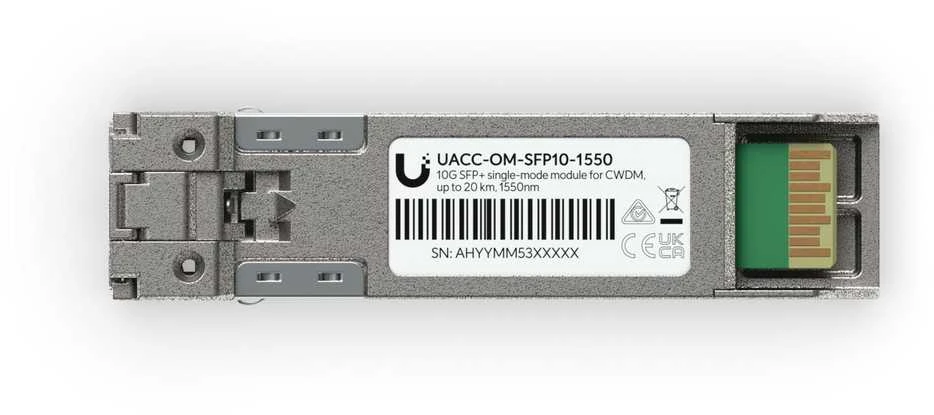 Šakotuvas SFP modulis „Ubiquiti“ „Ubiquiti UACC-OM-SFP10-1550“ tinklo kartotuvo modulis Šviesolaidinis 11300 Mbit/s SFP+ 1550 nm