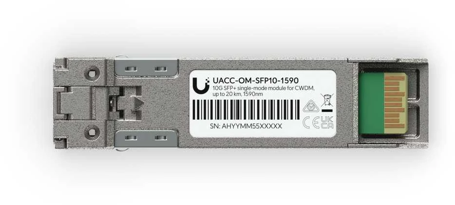 Šakotuvas SFP modulis „Ubiquiti“ „Ubiquiti UACC-OM-SFP10-1590“ tinklo kartotuvo modulis Šviesolaidinis 11300 Mbit/s SFP+ 1590 nm