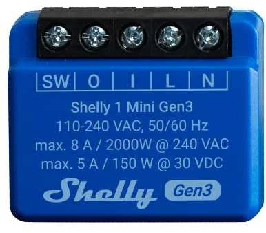 Shelly Group Wi-Fi valdoma išmanioji relė Shelly 1 Mini Gen3 x2
