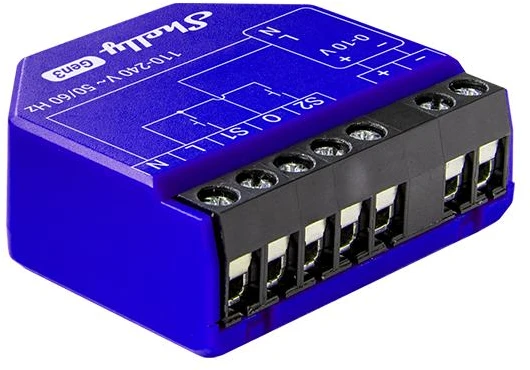 Shelly Gen3 Dimmer 0/1-10V PM šviesos intensyvuno valdiklis (Wifi, Bluetooth)