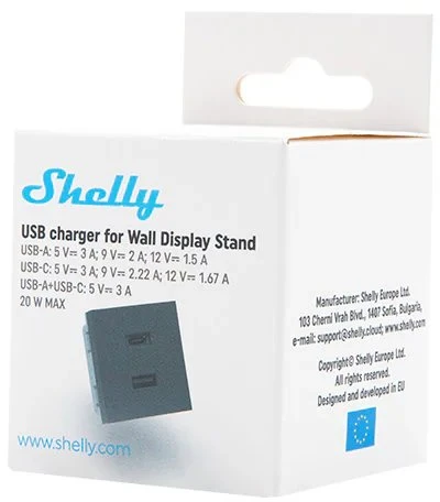 Shelly Wall Ekranas stand priedas USB, juodas