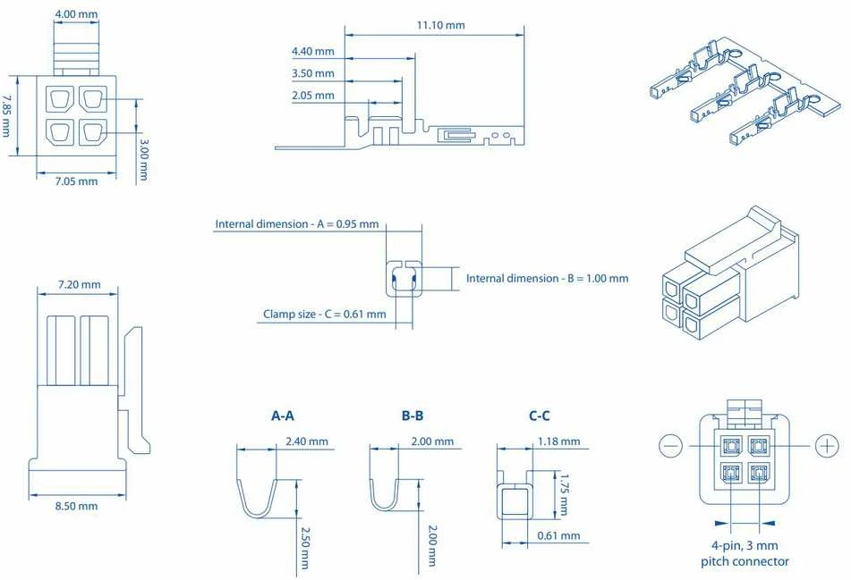 TELTONIKA 4-PIN PLUG WITH CONTACT TERMINALS