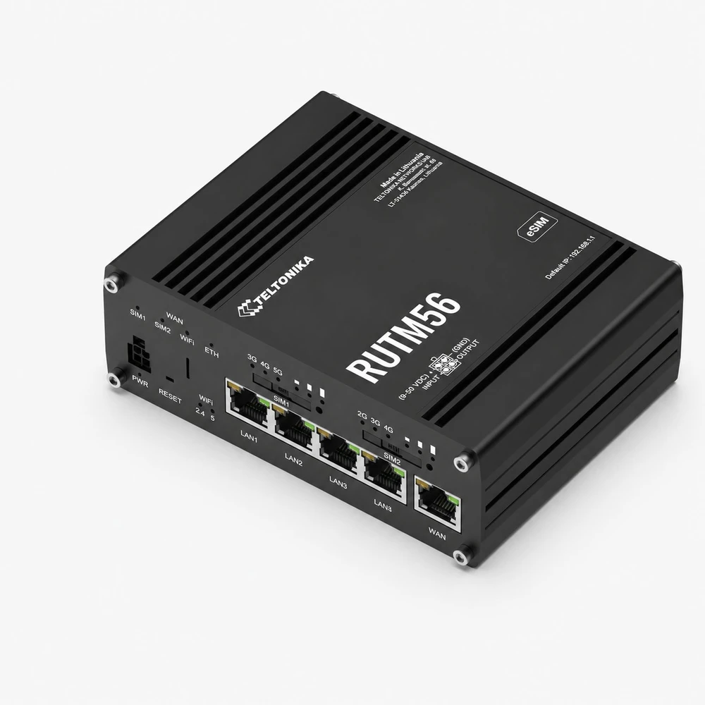 Teltonika | Dual Modem Maršrutizatorius | RUTM56 | 802.11ac | 10/100/1000 Mbit/s | Ethernet LAN (RJ-45) jungtys 4 | Mesh Support Yes | MU-MiMO Yes | No mobile broadband