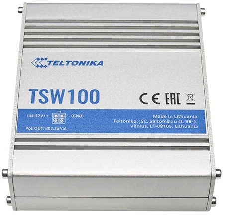 Šakotuvas PRAMONINIS SWITCH'AS POE TSW100 5 PRIEVADŲ, 4 PoE Teltonika
