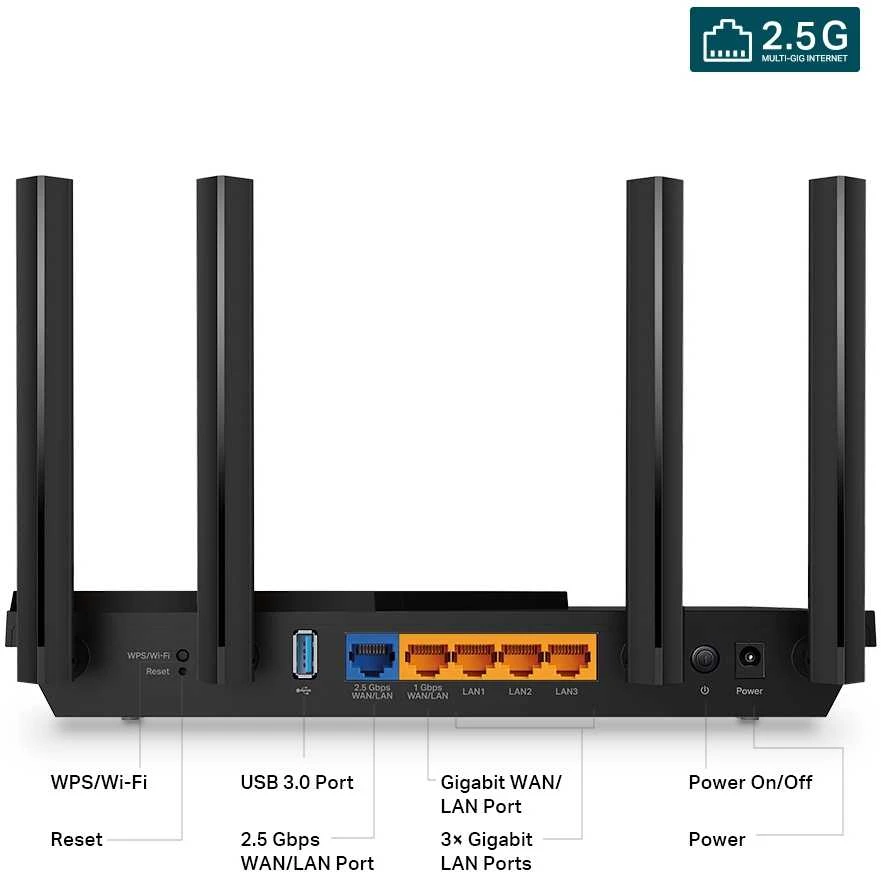 Maršrutizatorius TP-Link Archer AX55 Pro AX3000 Multi-Gigabit Wi-Fi 6