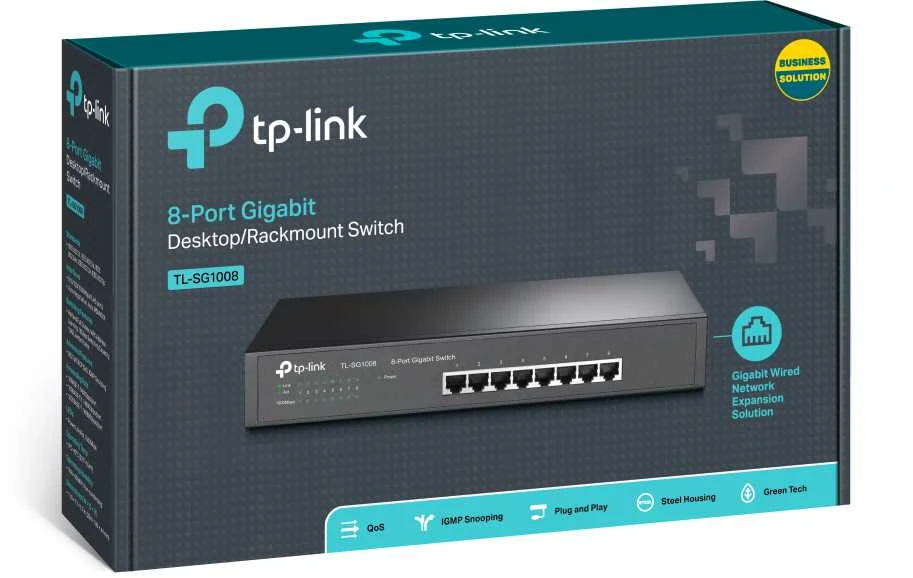 Šakotuvas TP-LINK | 8 prievadų Gigabit jungiklis | TL-SG1008 | Nevaldomas | Stalinis/montuojamas ant stovo