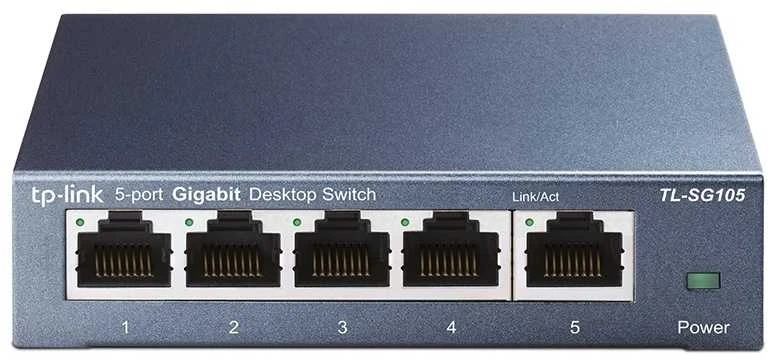 Šakotuvas Komutatorius TP-LINK, 5-port, metalinis korpusas, juodas / TL-SG105