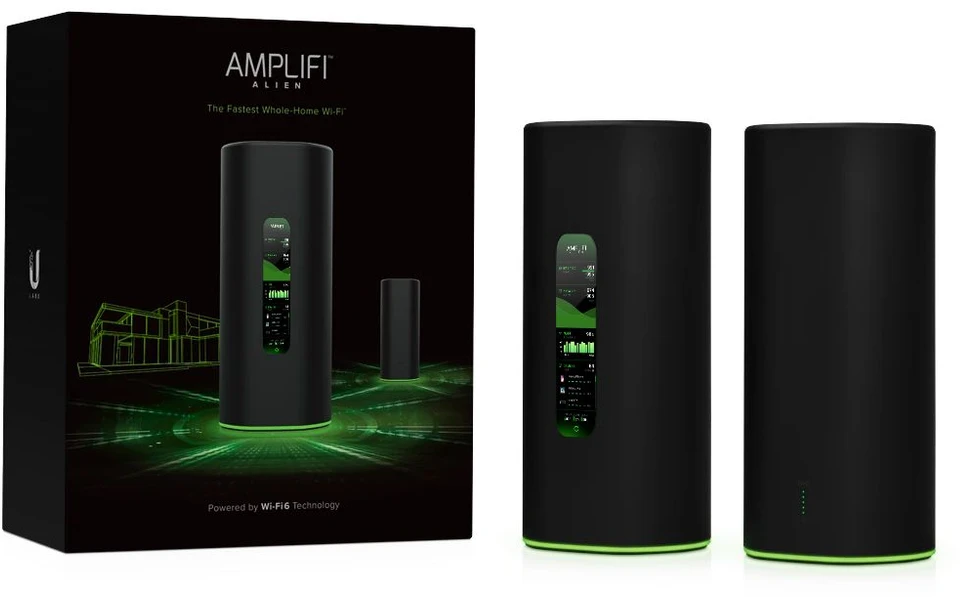 Ubiquiti AmpliFi Alien WiFi Kit belaidis maršrutizatorius Gigabitinis eternetas Dviguba juosta (2,4 GHz / 5 GHz) Juoda, Žalia