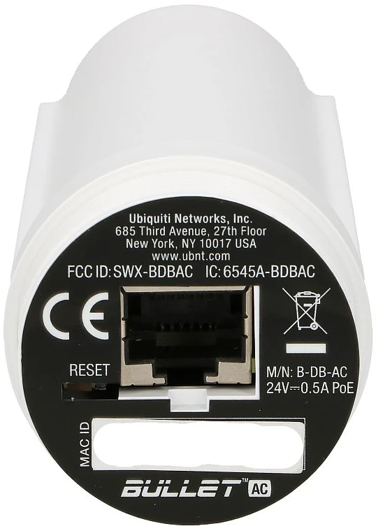 Maršrutizatorius UBIQUITI B-DB-AC airMAX AC Bullet 802.11ac PoE N tipo vyriškas