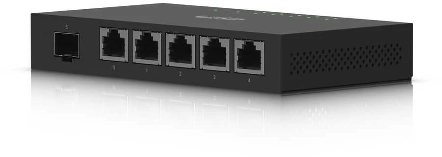 Maršrutizatorius „Ubiquiti EdgeRouter X“, 5 prievadai, SFP, gigabito, pasyvus PoE, Juodas ER-X-SFP / UBI-ER-X-SFP
