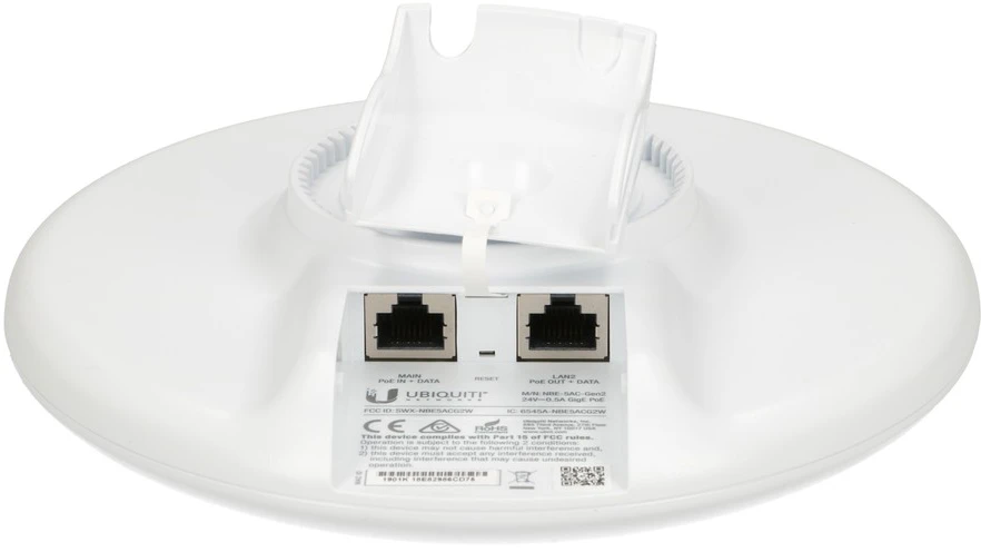 Ubiquiti NanoBeam AC Gen2 Wi-Fi radijas, 5 GHz, 19 dBi, 450+ Mbps, baltas NBE-5AC-GEN2 / UBI-NBE-5AC-GEN2