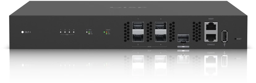 Maršrutizatorius Terminal sieciowy Ubiquiti UF-OLT GPON Optical Line Terminal 4 PON jungtys and 1 SFP+ port