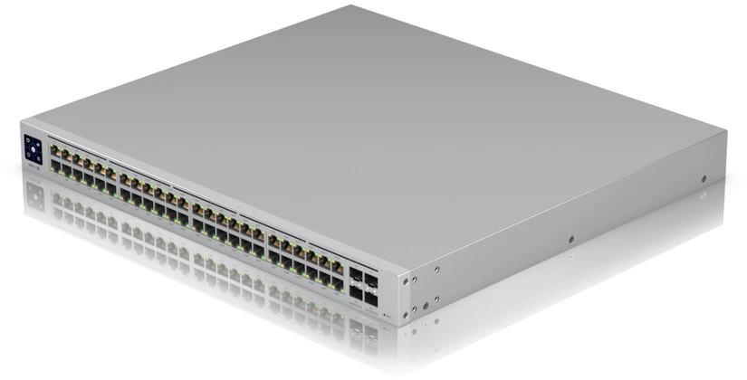 Šakotuvas UBIQUITI USW-PRO-48-POE UniFi komutatorius, 48 x 600 W, 48 gigabito RJ45 prievadai, 4 SFP+ prievadai, PoE++