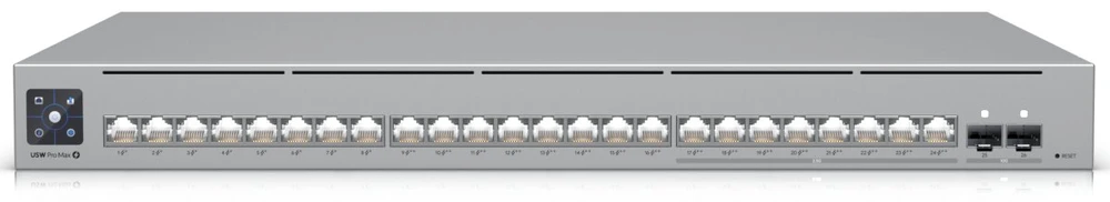 Šakotuvas UBIQUITI USW-Pro-Max-24-PoE komutatorius Etherlighting 8x RJ45 2.5Gbps 16x RJ45 1000Mbps 2x SFP+ L3 400W PoE