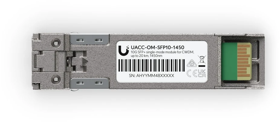 Šakotuvas SFP modulis „Ubiquiti“ „Ubiquiti UACC-OM-SFP10-1450“ tinklo kartotuvo modulis Šviesolaidinis 11300 Mbit/s SFP+ 1450 nm