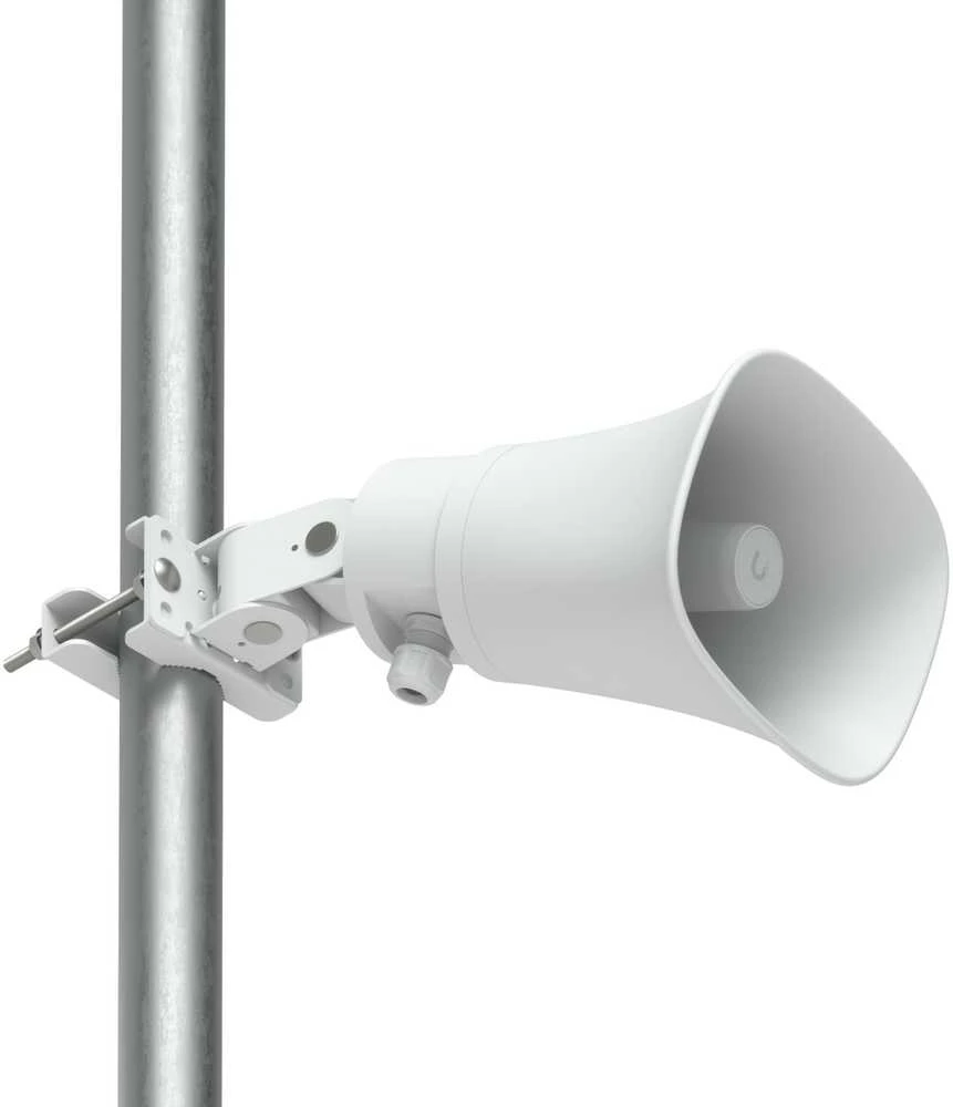 Kompiuterio kolonėlės UBIQUITI DI GARSIAKALBIS SU RIAUKŠČIAIS, TINKAMAI ORŲ APSAUGOTIMIS, 120 DB GARSIAKALBIS SU PAŽANGIA DI ĮSPĖJIMO FUNKCIJA IR UNIVERSALIOMIS SIENOS, KAMPO IR STOVO MONTAVIMO GALIMYBĖMIS.