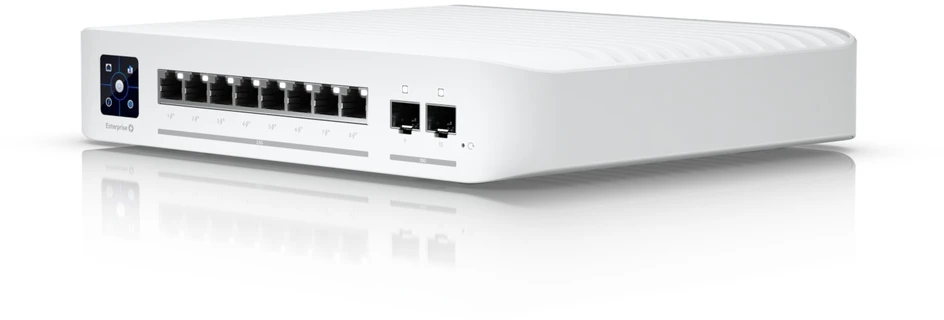 Šakotuvas UBIQUITI USW-ENTERPRISE-8-POE UNIFI SWITCH 8x 2.5GB/S RJ45 POE+ 2x 10GB/S SFP+ TOUHSEKRANAS IŠ VISO 120W