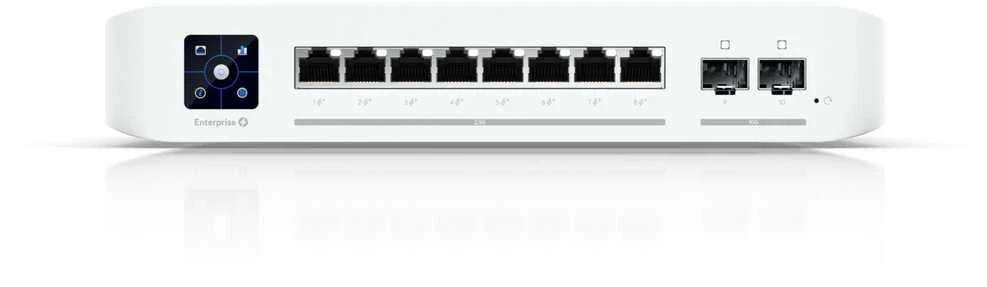 UBIQUITI USW-ENTERPRISE-8-POE UNIFI SWITCH 8x 2.5GB/S RJ45 POE+ 2x 10GB/S SFP+ TOUHSEKRANAS IŠ VISO 120W
