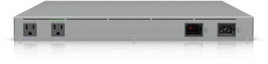 Šakotuvas „Ubiquiti USW-Mission-Critical“ komutatorius su integruota 368 Wh ličio jonų baterija, galinčia tiekti nepertraukiamą maitinimą 8 įrenginiams.