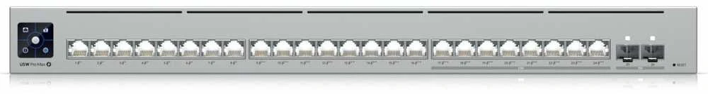 Šakotuvas UBIQUITI USW-Pro-Max-24-PoE komutatorius Etherlighting 8x RJ45 2.5Gbps 16x RJ45 1000Mbps 2x SFP+ L3 400W PoE