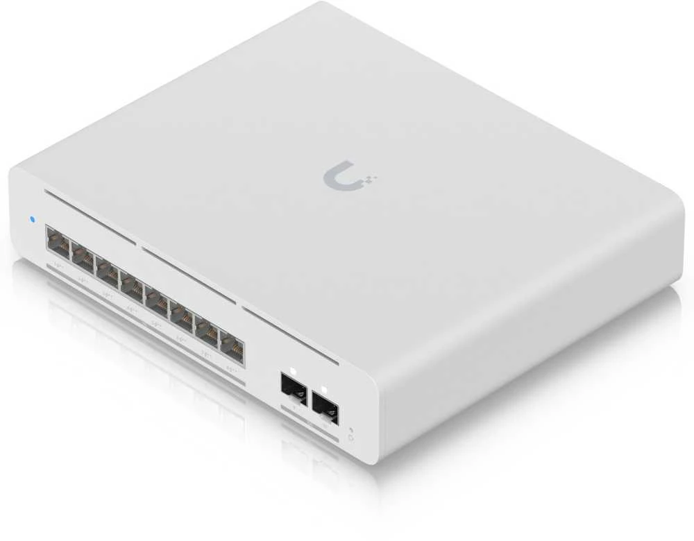 Šakotuvas UBIQUITI USW-Pro-XG-8-PoE komutatorius Etherlighting 8x RJ45 10GbE PoE 2x SFP+ 155W 3 slanksčiai