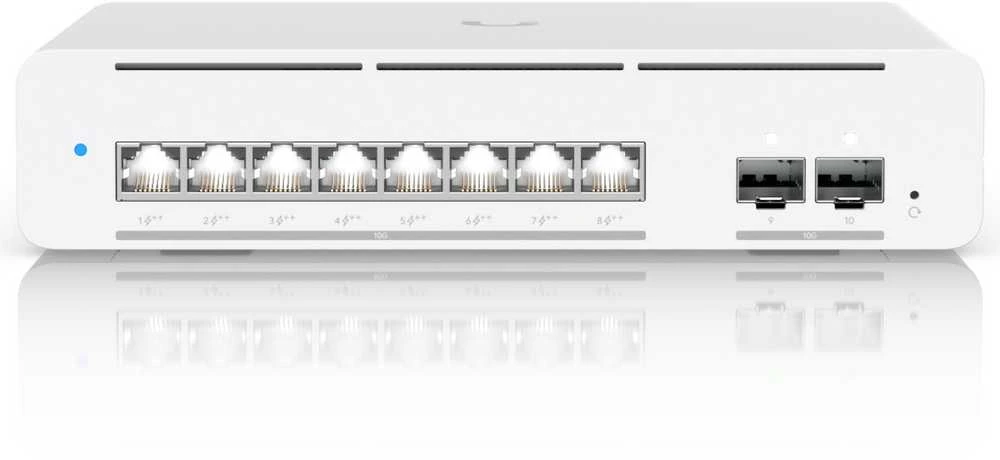 Šakotuvas UBIQUITI USW-Pro-XG-8-PoE komutatorius Etherlighting 8x RJ45 10GbE PoE 2x SFP+ 155W 3 slanksčiai