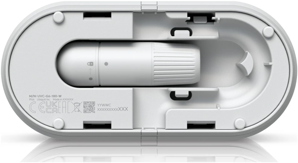 Ubiquiti UVC-G6-180-W IP kamera, skirta naudoti viduje ir lauke, su dvigubais jutikliais, 16MP, 20 FPS, POE+,