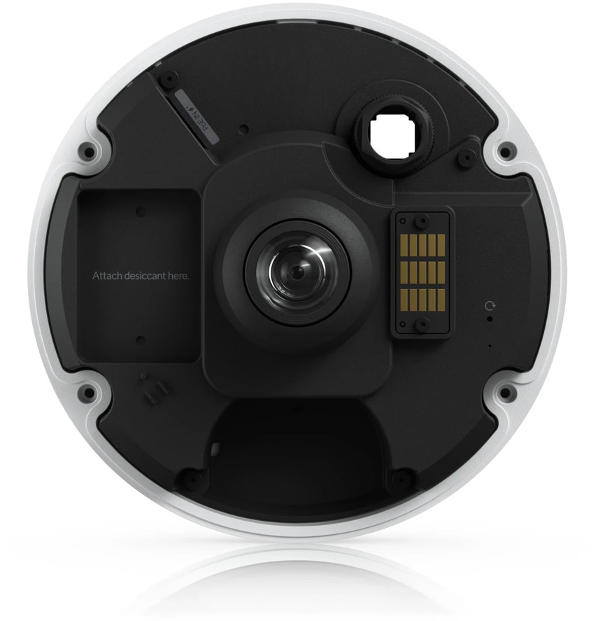 UBIQUITI UVC-G6-Pro-360-W Visoms oro sąlygoms, vandalams atspari 12MP PoE kamera su panoraminiu 360 laipsnių vaizdu, skaitmeniniu pasukimo, pakreipimo, priartinimo ir išmaniuoju IR ryšiu.