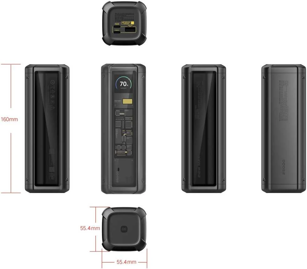 Xiaomi Power Bank | HyperCharge | 25000 mAh | Juodas