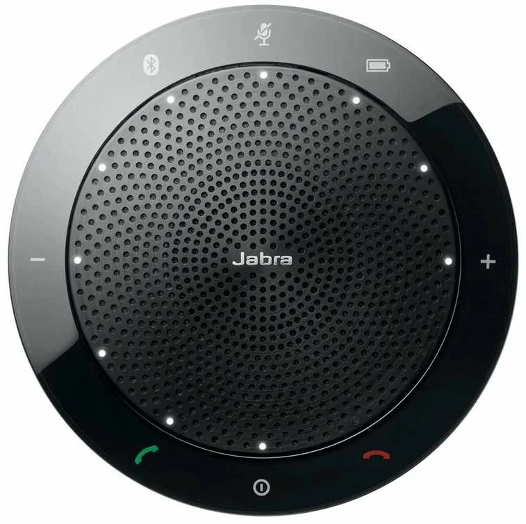 JABRA SPEAK 410 MS garsiakalbis, skirtas UC USB konferencijos sprendimui 360 laipsnių mikrofono prijungimas ir atkūrimas nutildymo ir garsumo mygtukas