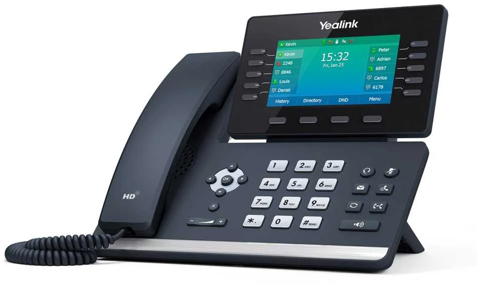 Yealink | Puikus verslo telefonas, užtikrinantis optimalų darbo našumą | SIP-T54W | Integruotas ekranas | Juodas | Garsiakalbis