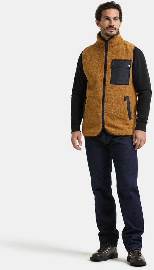 Didriksons vyriška pūkuoto flisio liemenė RASMUS USX VEST 2 - Spice Brown (Išankstinis užsakymas)